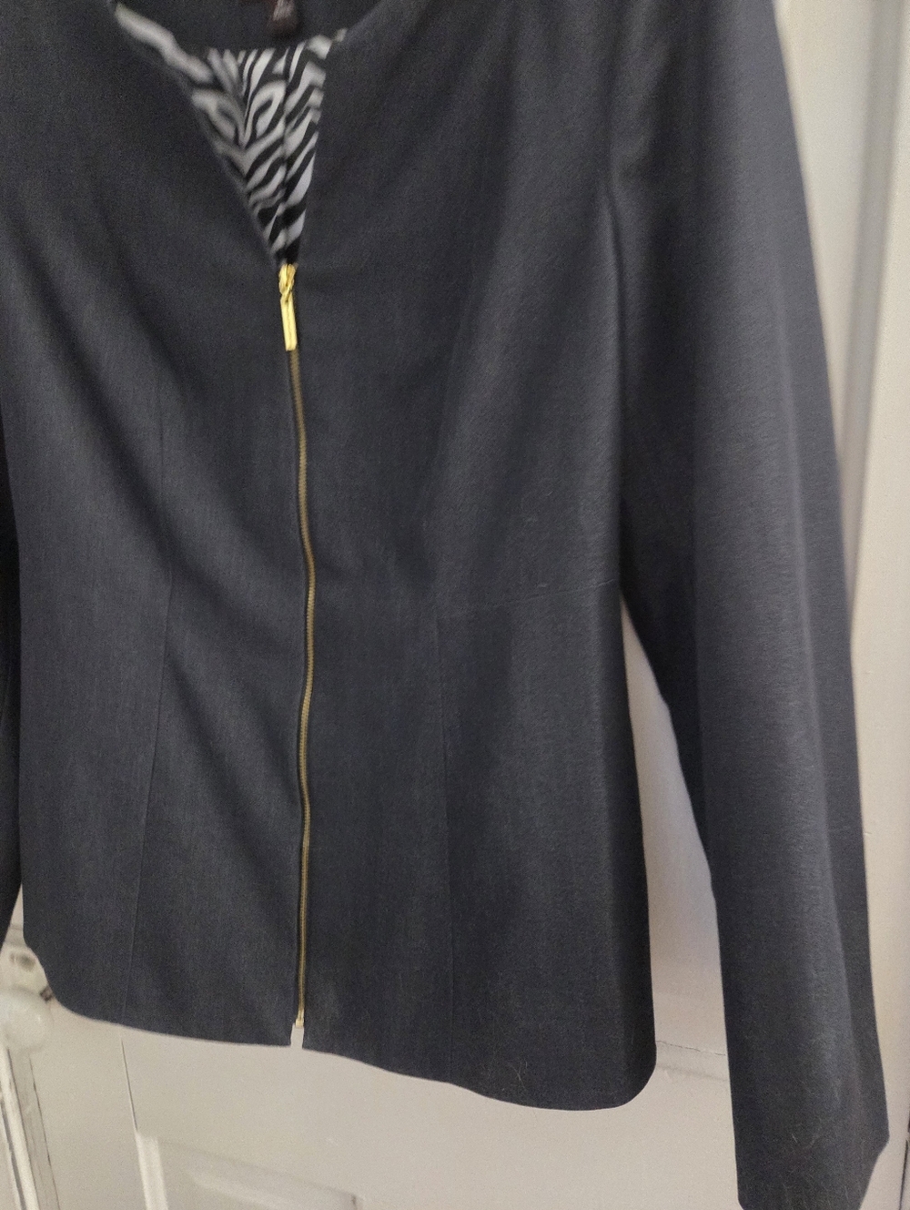 Dana Buchman Navy Zip Front Women's Jacket Size 12 - Picture 10 of 15